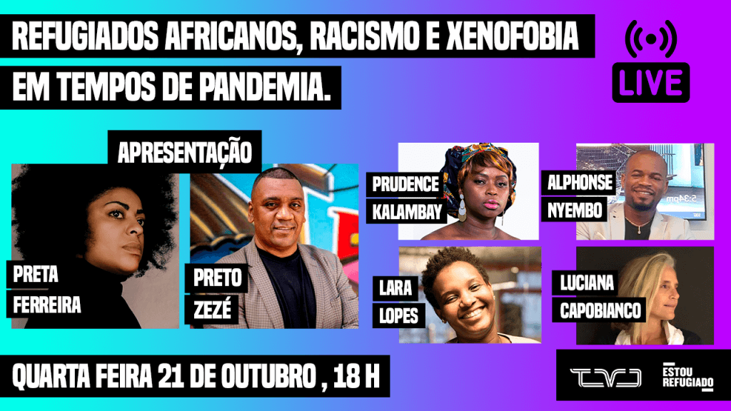 Live Estou Refugiado, com Preto Zezé, Preta Ferreira, Alphonse Nyembo, Prudence Kalambay, Lara Lopes e Luciana Capobianco